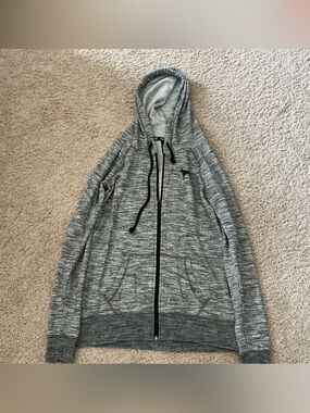 Victoria's Secret PINK Light Gray hooded zip up sweatshirt